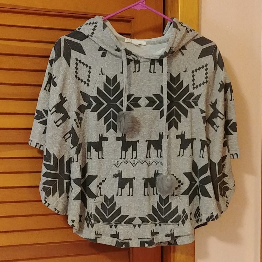 Gray print tunic